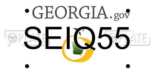 SEIQ55 Georgia License Plate