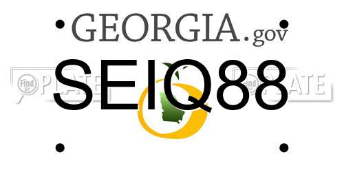 SEIQ88 Georgia License Plate