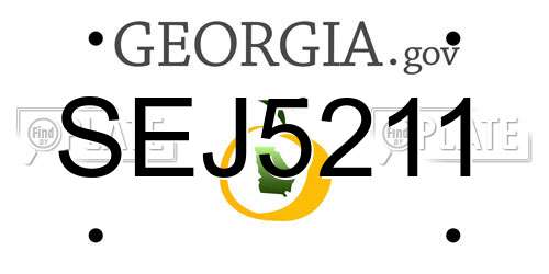 SEJ5211 Georgia License Plate