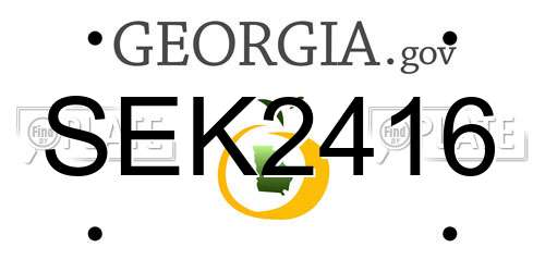 SEK2416 Georgia License Plate