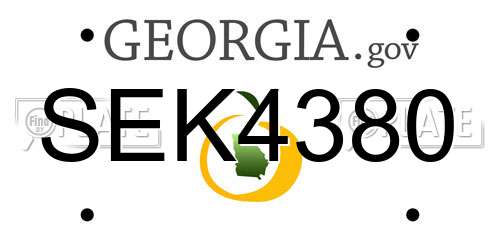 SEK4380 Georgia License Plate