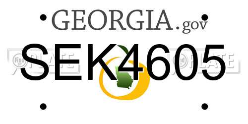 SEK4605 Georgia License Plate