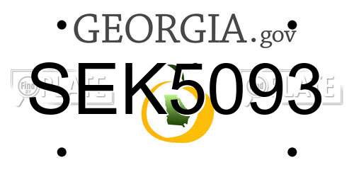 SEK5093 Georgia License Plate