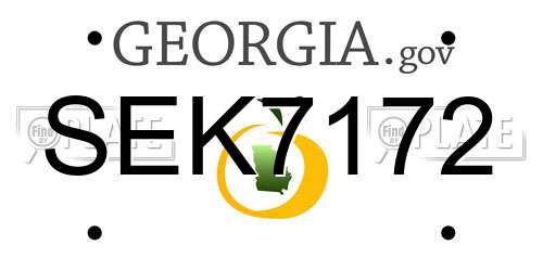 SEK7172 Georgia License Plate