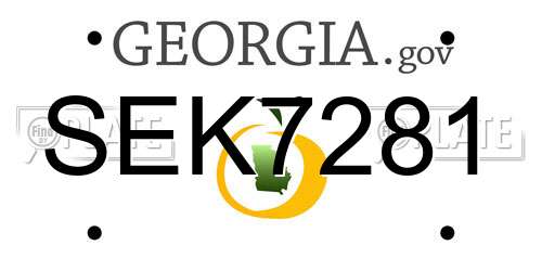SEK7281 Georgia License Plate