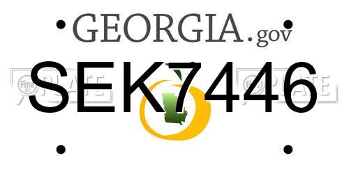 SEK7446 Georgia License Plate