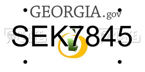 SEK7845 Georgia License Plate