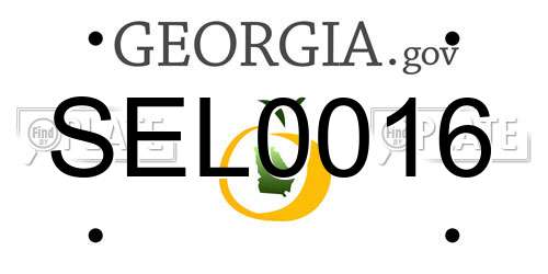 SEL0016 Georgia License Plate