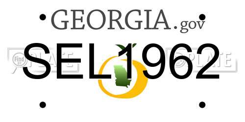 SEL1962 Georgia License Plate
