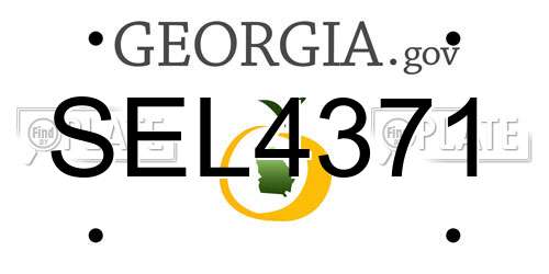 SEL4371 Georgia License Plate