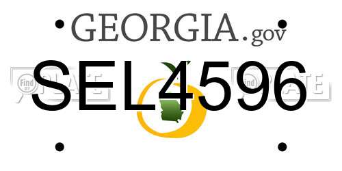 SEL4596 Georgia License Plate