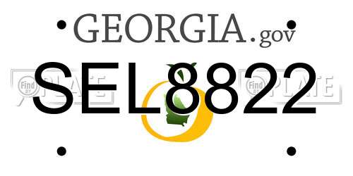 SEL8822 Georgia License Plate