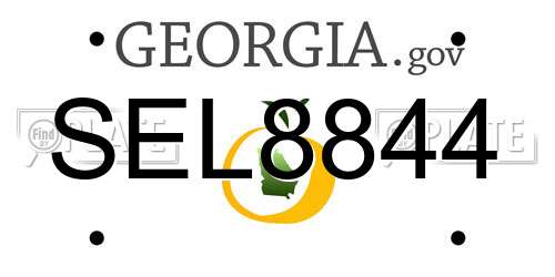 SEL8844 Georgia License Plate