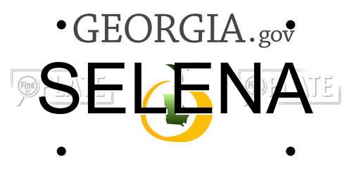 SELENA Georgia License Plate