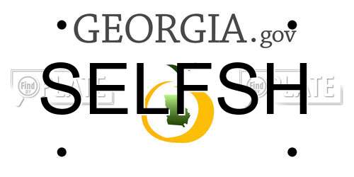 SELFSH Georgia License Plate