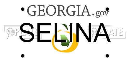 SELINA Georgia License Plate