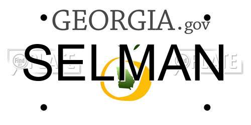 SELMAN Georgia License Plate