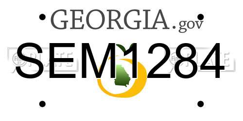 SEM1284 Georgia License Plate