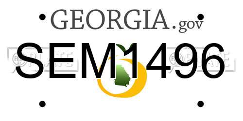 SEM1496 Georgia License Plate