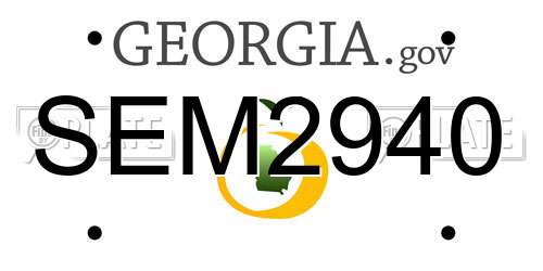 SEM2940 Georgia License Plate