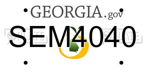 SEM4040 Georgia License Plate