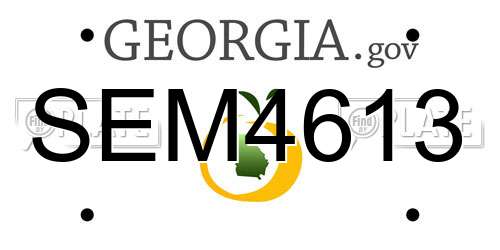 SEM4613 Georgia License Plate