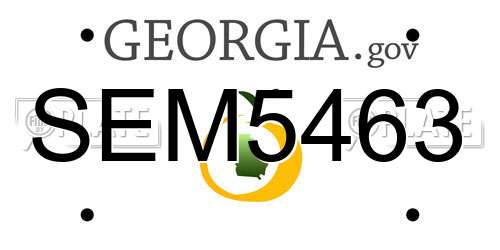 SEM5463 Georgia License Plate