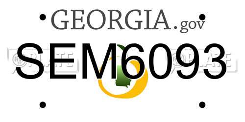 SEM6093 Georgia License Plate