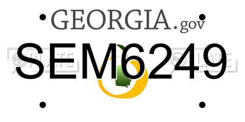 SEM6249 Georgia License Plate
