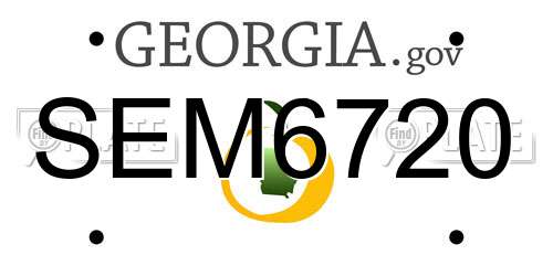 SEM6720 Georgia License Plate