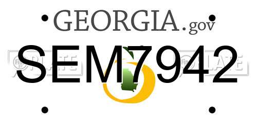 SEM7942 Georgia License Plate