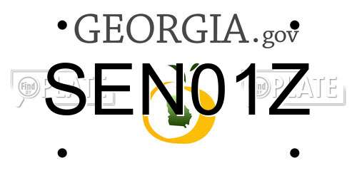 SEN01Z Georgia License Plate