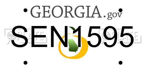 SEN1595 Georgia License Plate