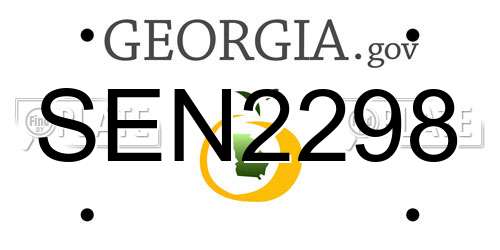 SEN2298 Georgia License Plate