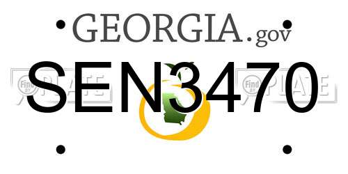 SEN3470 Georgia License Plate