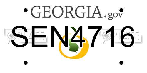 SEN4716 Georgia License Plate