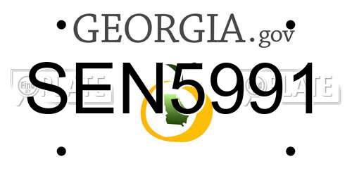 SEN5991 Georgia License Plate