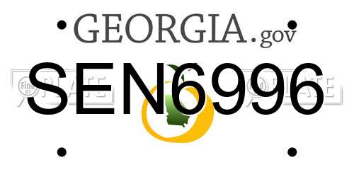 SEN6996 Georgia License Plate