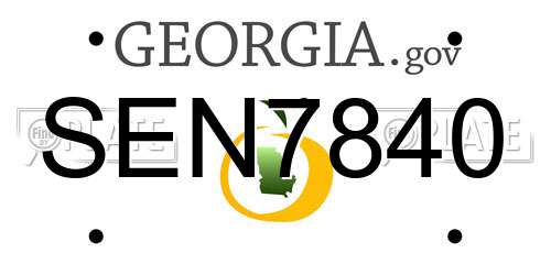 SEN7840 Georgia License Plate