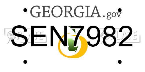 SEN7982 Georgia License Plate