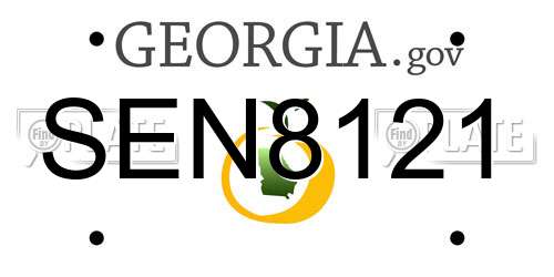 SEN8121 Georgia License Plate
