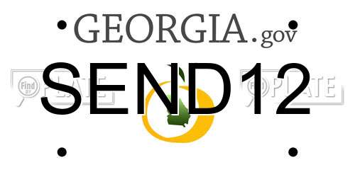 SEND12 Georgia License Plate