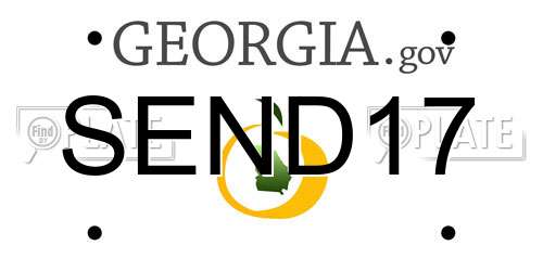 SEND17 Georgia License Plate