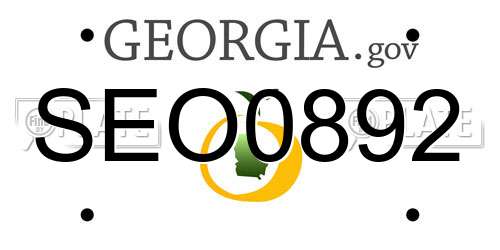 SEO0892 Georgia License Plate