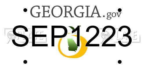 SEP1223 Georgia License Plate