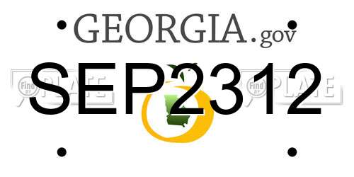 SEP2312 Georgia License Plate