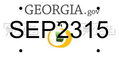 SEP2315 Georgia License Plate