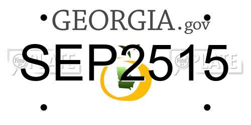 SEP2515 Georgia License Plate