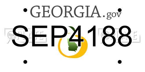 SEP4188 Georgia License Plate