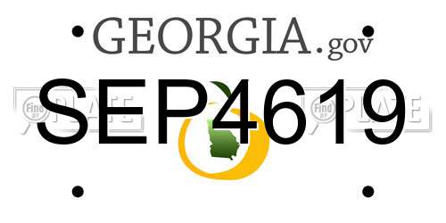 SEP4619 Georgia License Plate